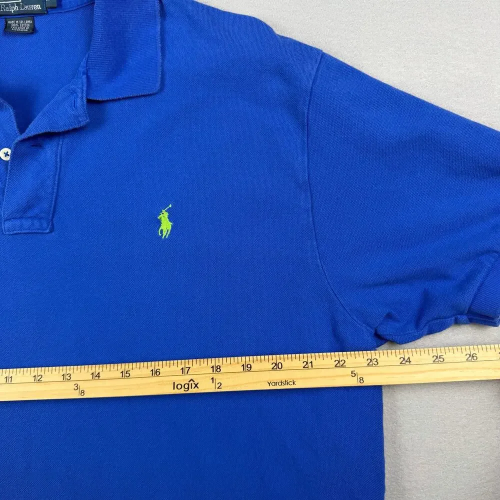 Polo Ralph Lauren Blue Mesh Polo Shirt XL Cotton